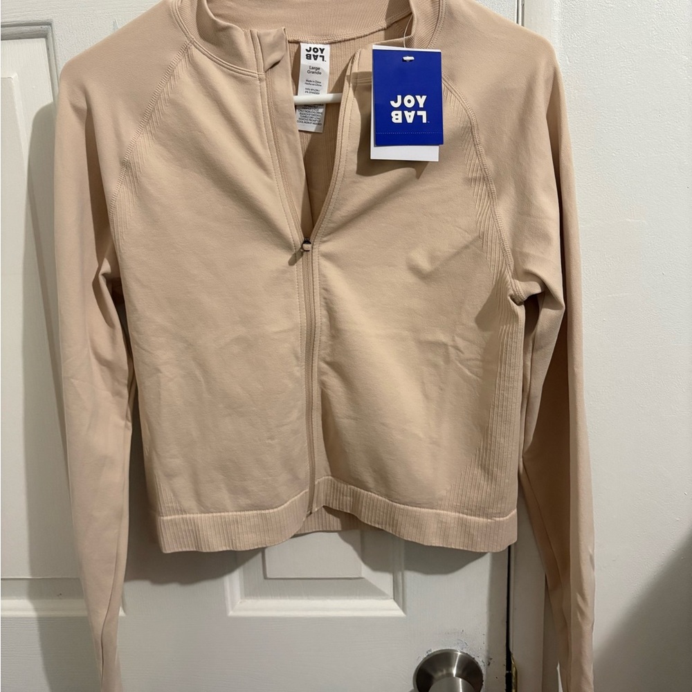JoyLab Light Tan Zip-Up Jacket